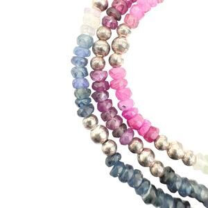 Multicolor Sapphire Necklace in Rainbow Ombré & Silver